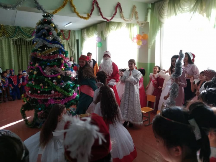 Празднование нового года в Буденовской средней школе 